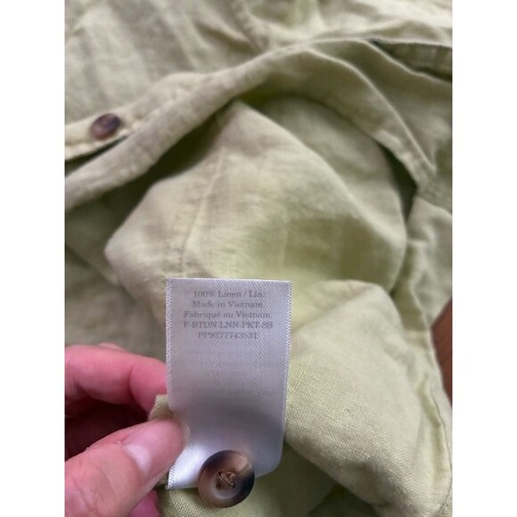 Everlane 100% Linen Green Casual Button Down Shirt Medium - Picture 4 of 4